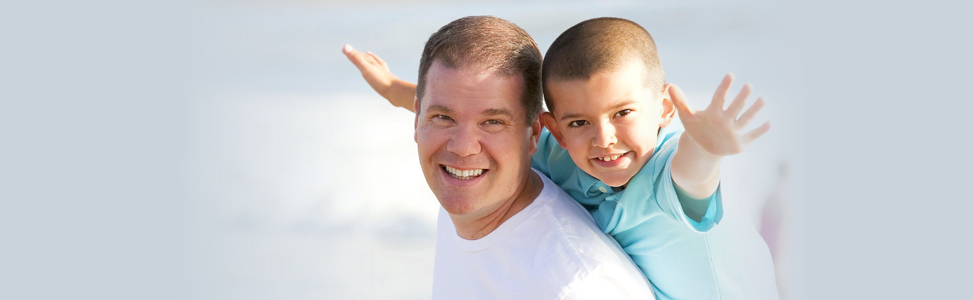 father and son having fun