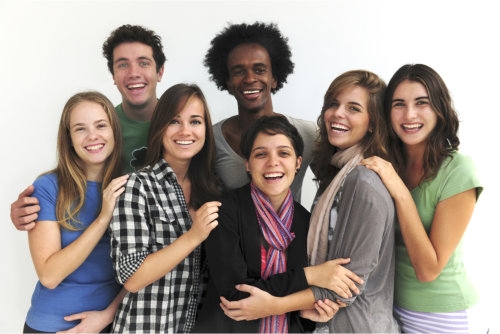 multi-ethnic group of teenagers