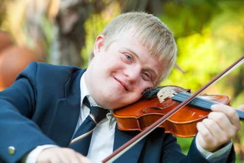 special child playing violin